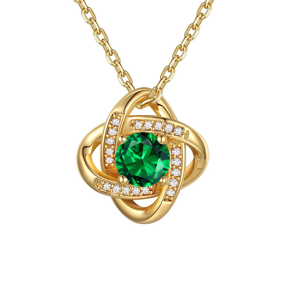Love Knot Birthstone Necklace for Women