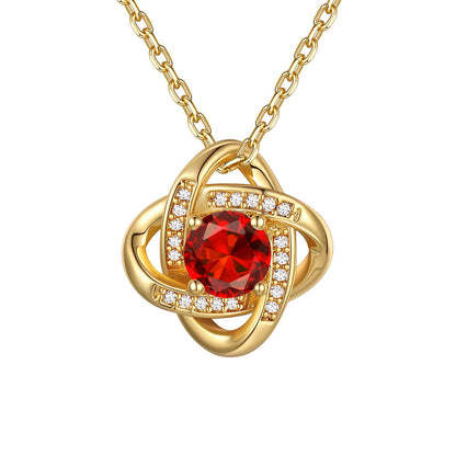 Love Knot Birthstone Necklace for Women