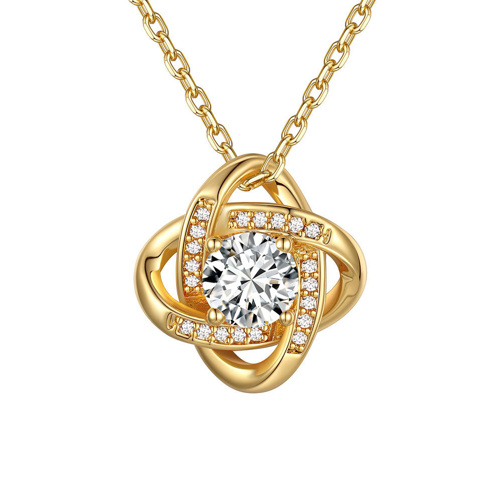 Love Knot Birthstone Necklace for Women