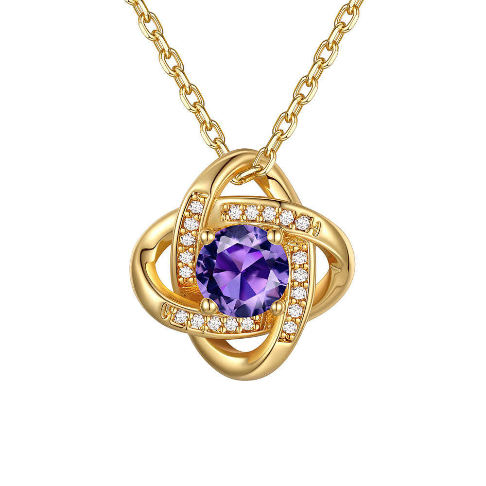 Love Knot Birthstone Necklace for Women