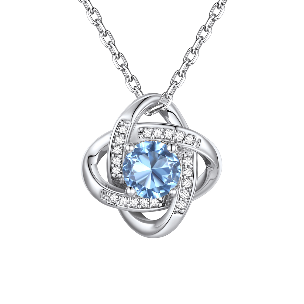 Love Knot Birthstone Necklace for Women