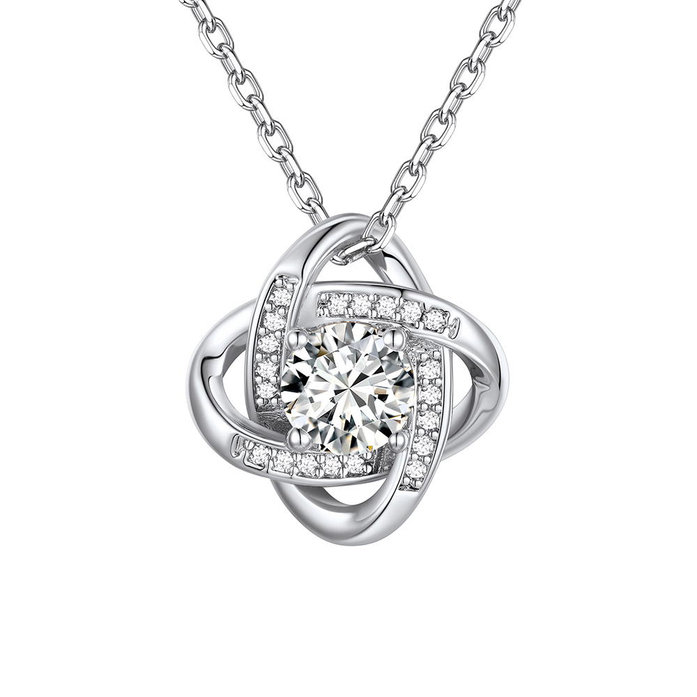 Love Knot Birthstone Necklace for Women
