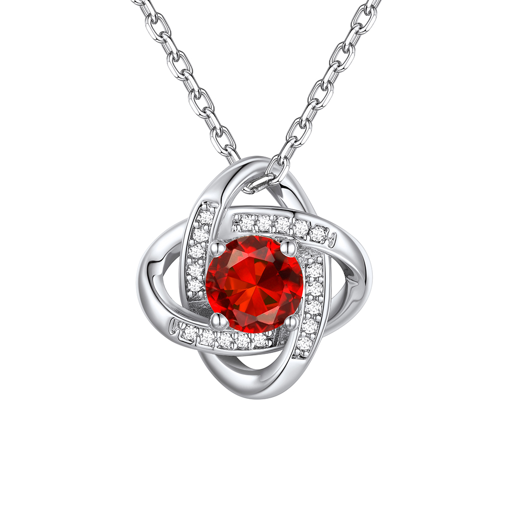 Love Knot Birthstone Necklace for Women
