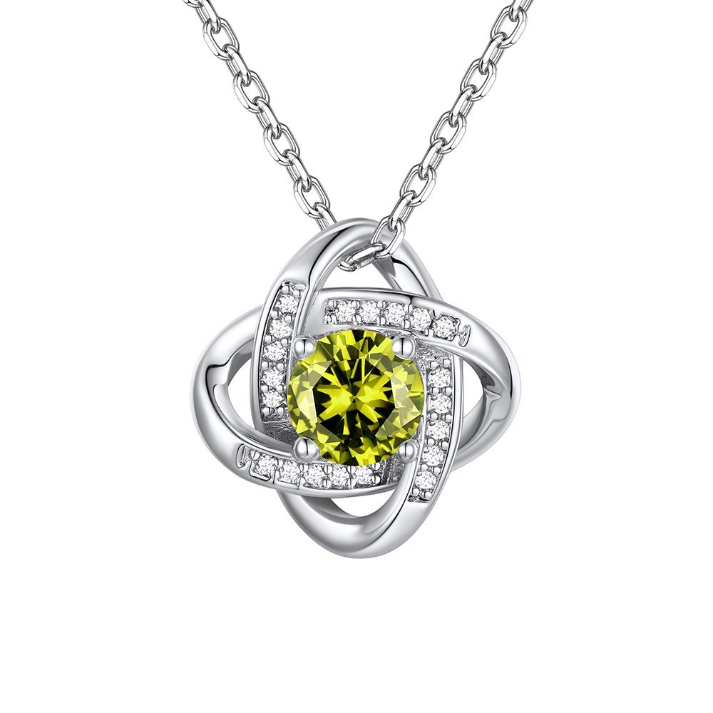 Love Knot Birthstone Necklace for Women