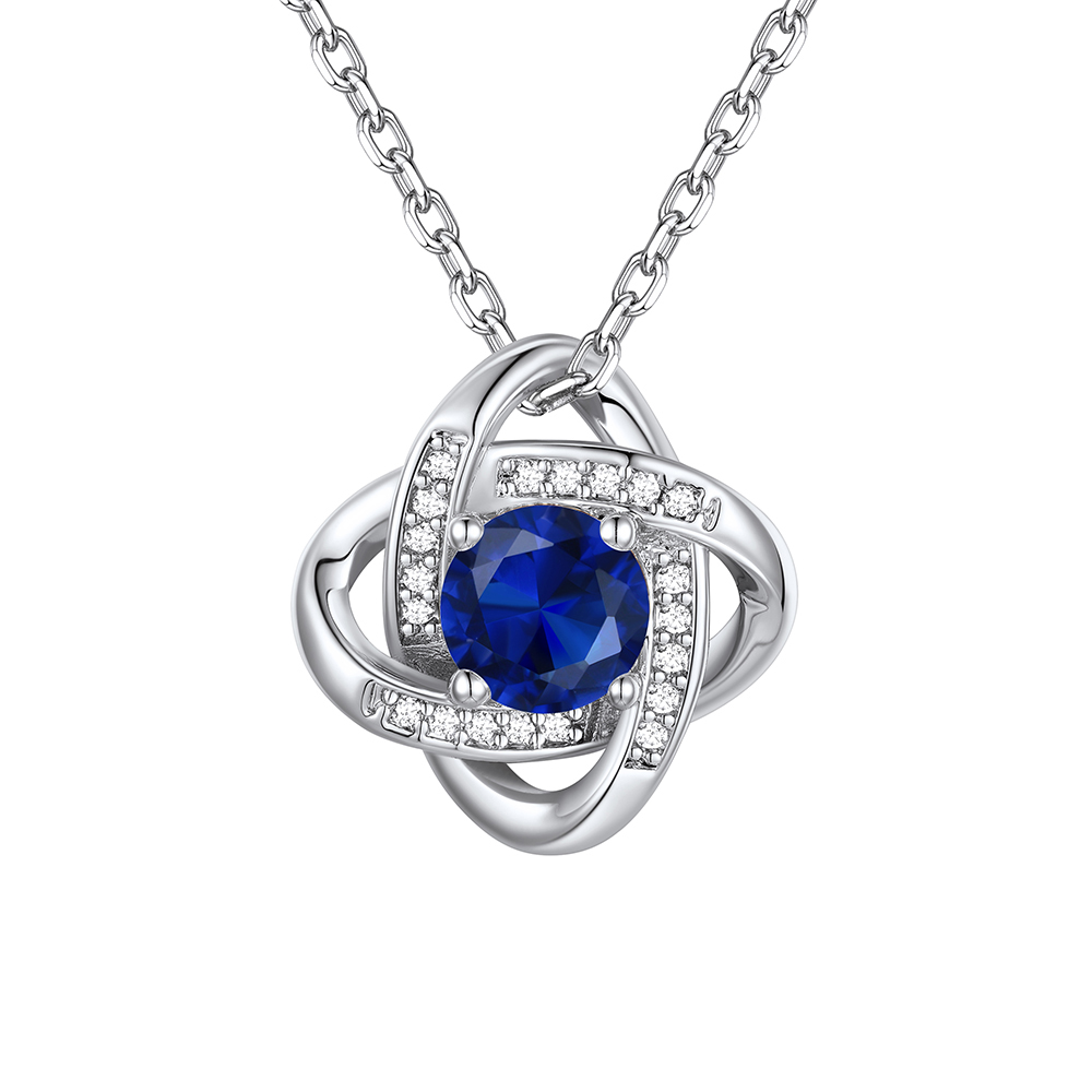 Love Knot Birthstone Necklace for Women