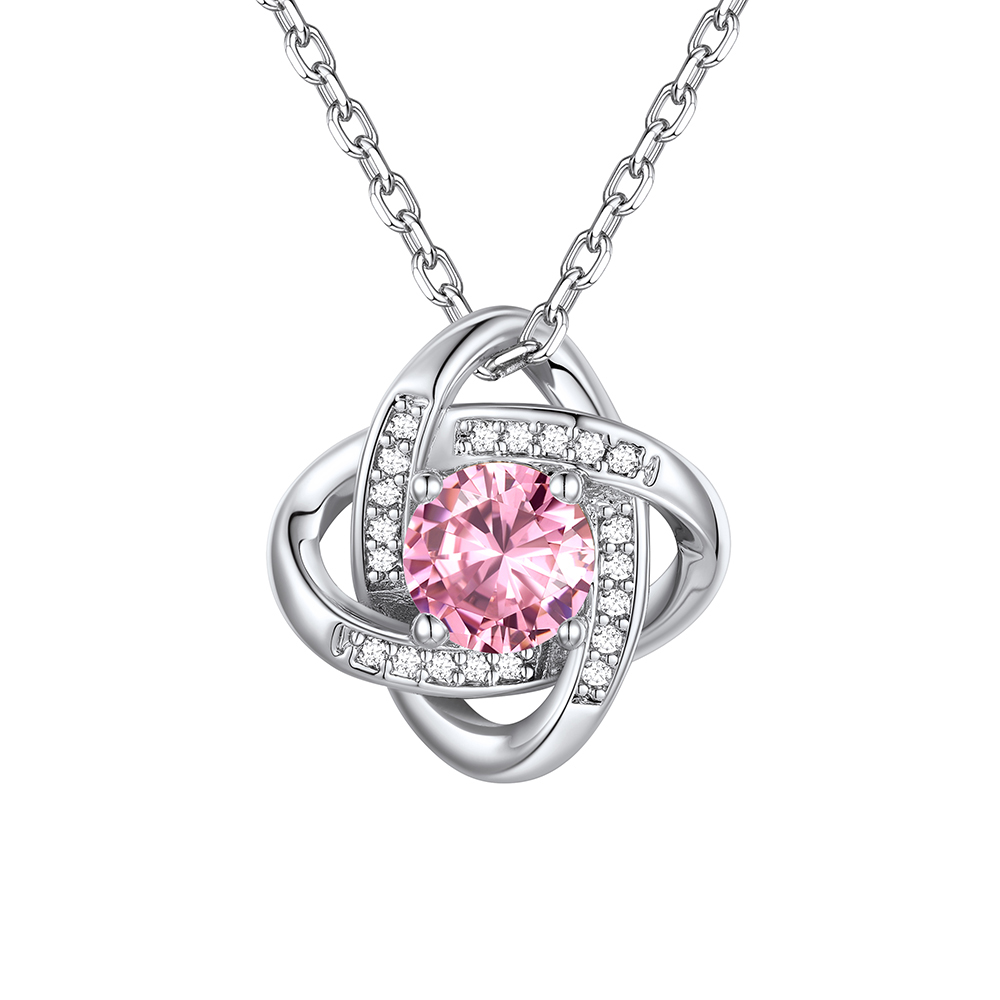 Love Knot Birthstone Necklace for Women