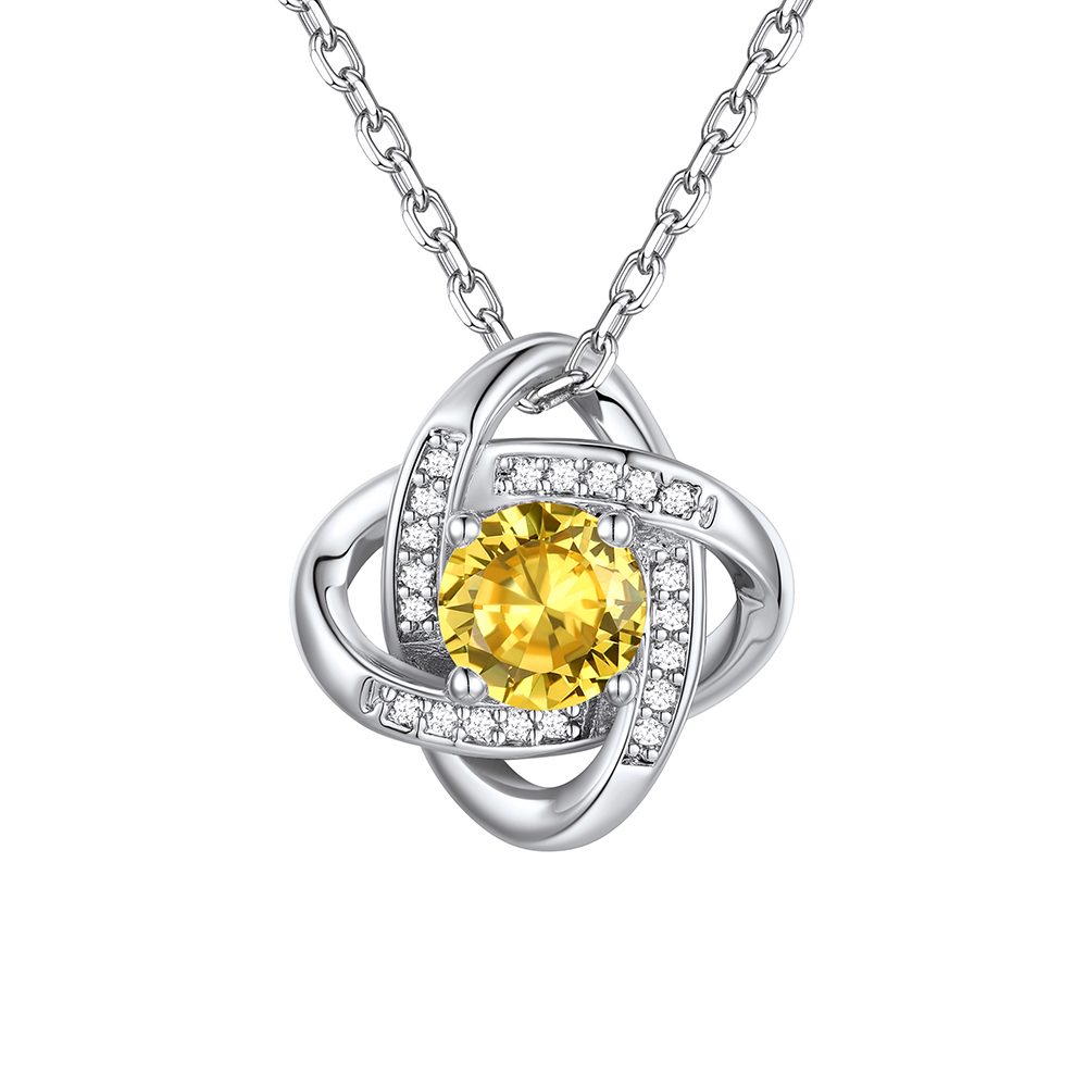Love Knot Birthstone Necklace for Women