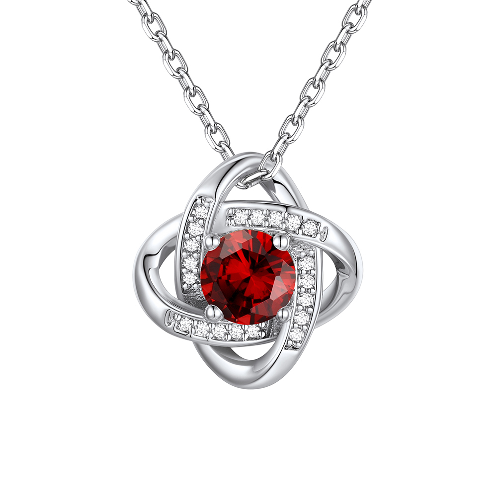 Love Knot Birthstone Necklace for Women