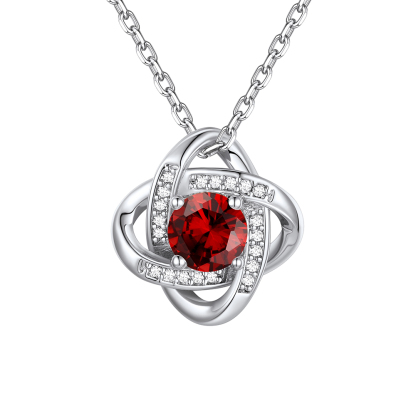 Love Knot Birthstone Necklace for Women