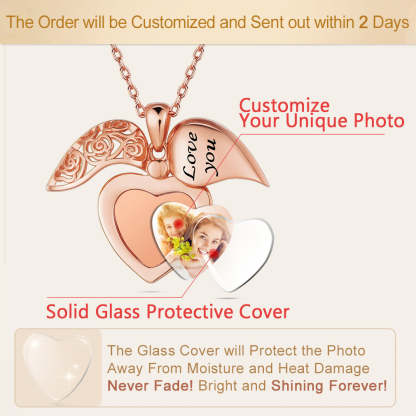 Custom4U Personalized Engraved Heart  Locket Necklace