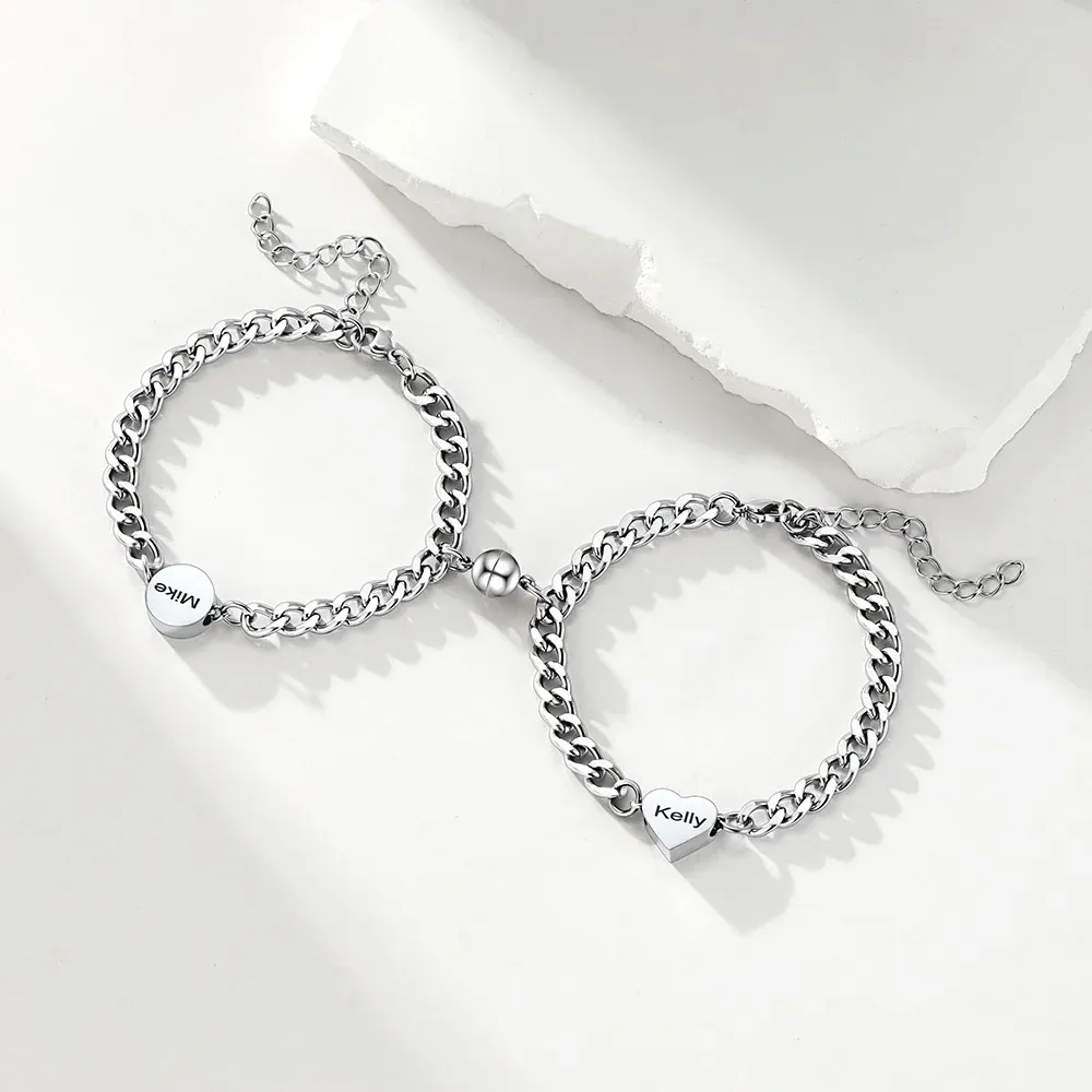 Magnetic Cuban Chain Bracelet for Couple