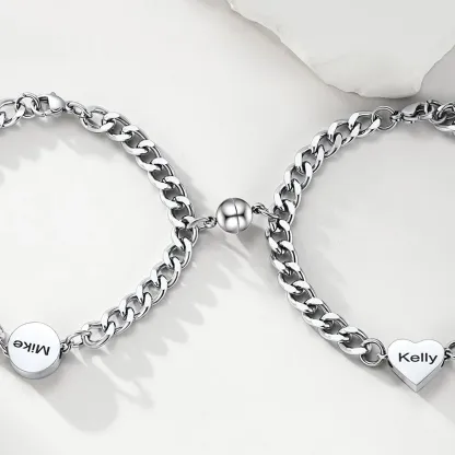 Magnetic Cuban Chain Couple Bracelet