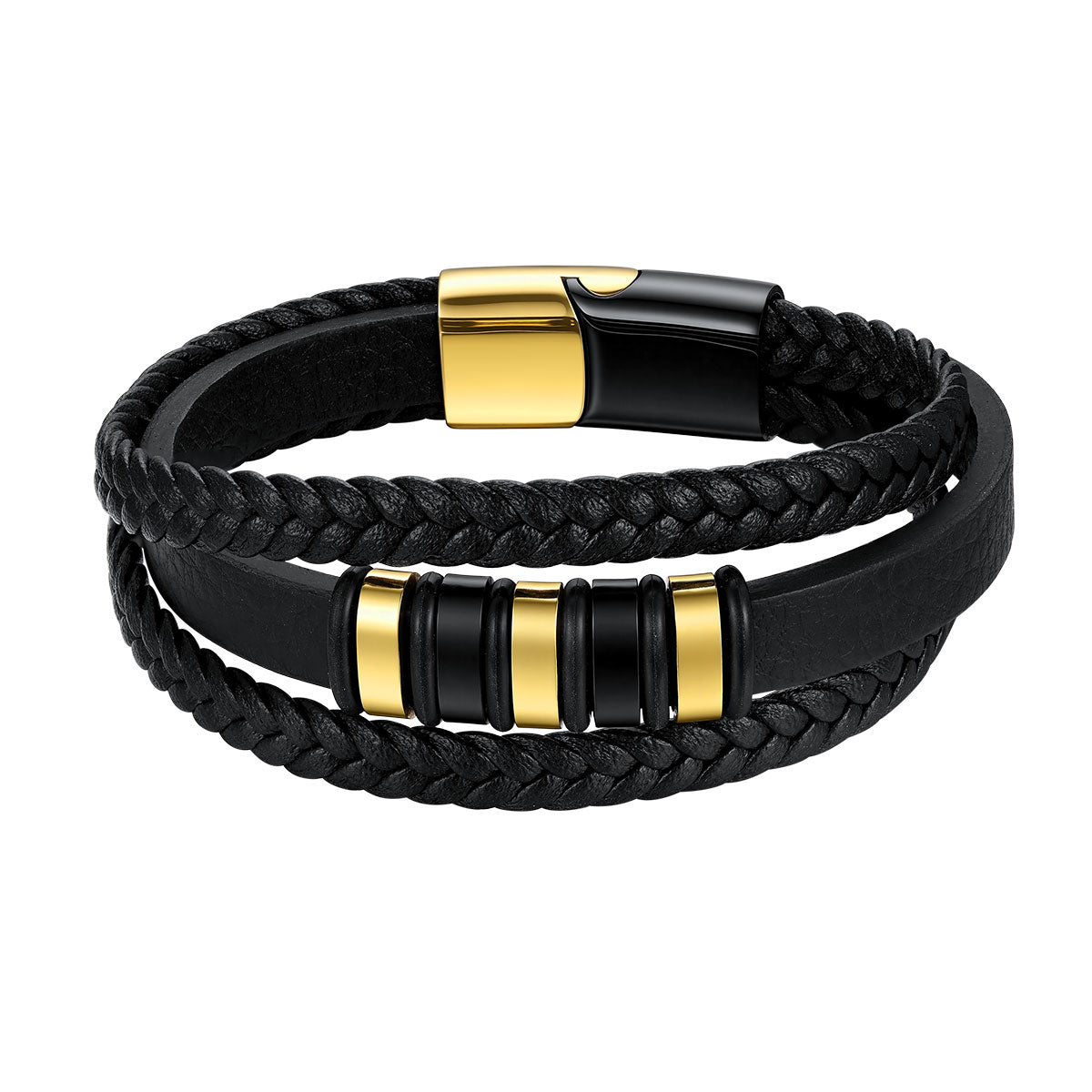 Gothic Multilayer Leather Bracelet for men