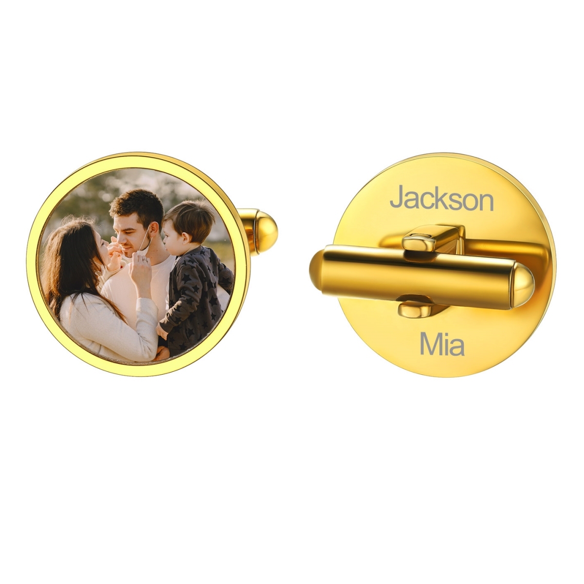 Personalized Photo Cufflinks for Men silver