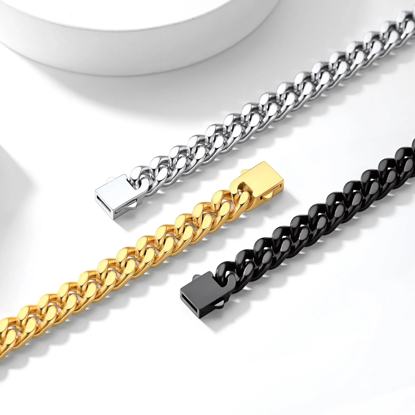 Miami Cuban Link Chain Bracelet for Men 3 colors