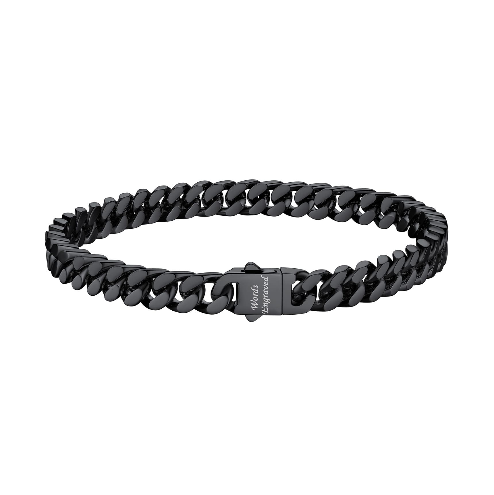 Miami Cuban Link Chain Bracelet for Men black 5 mm