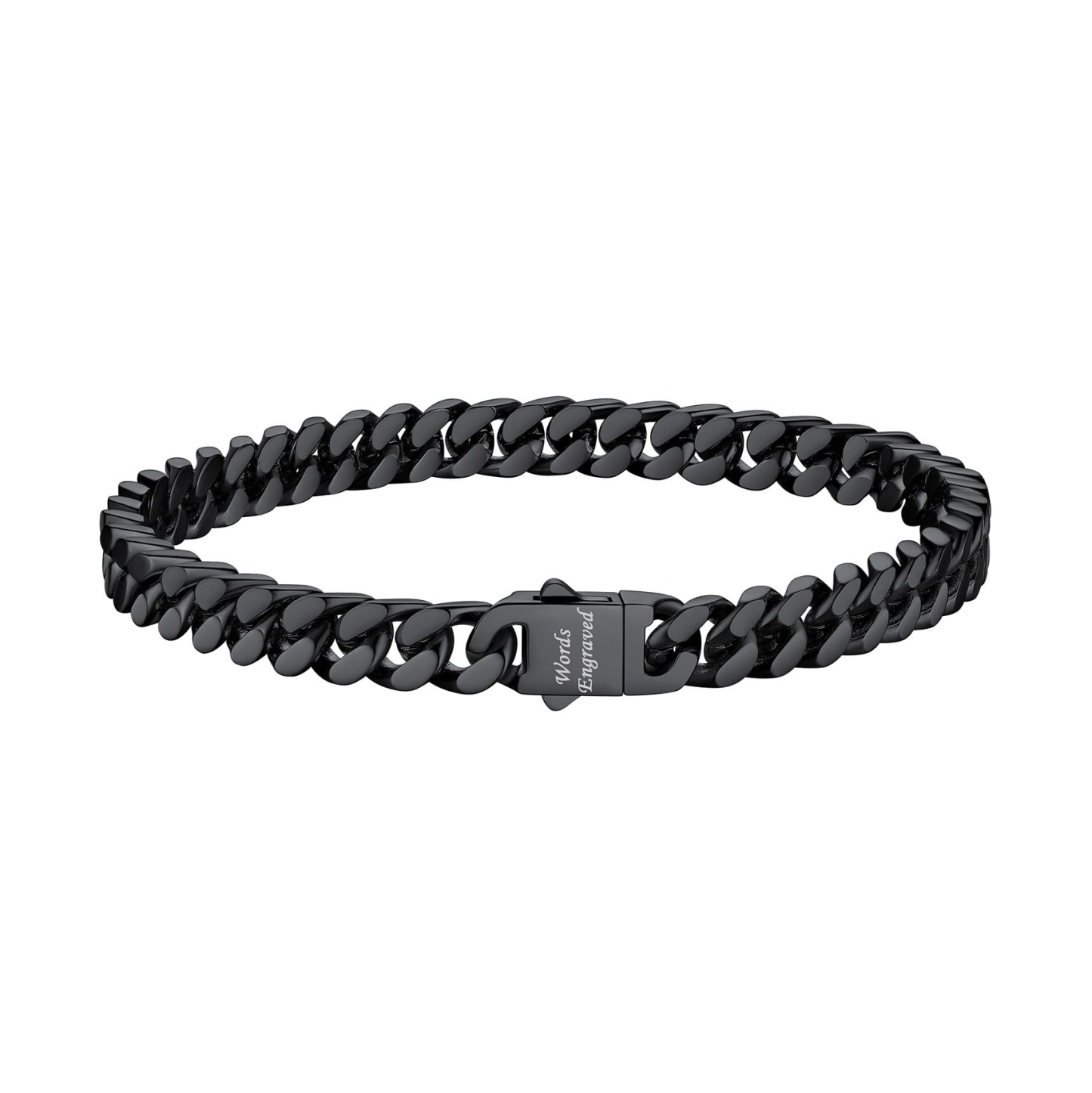 Miami Cuban Link Chain Bracelet for Men black 5 mm