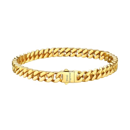 Miami Cuban Link Chain Bracelet for Men gold 5 mm