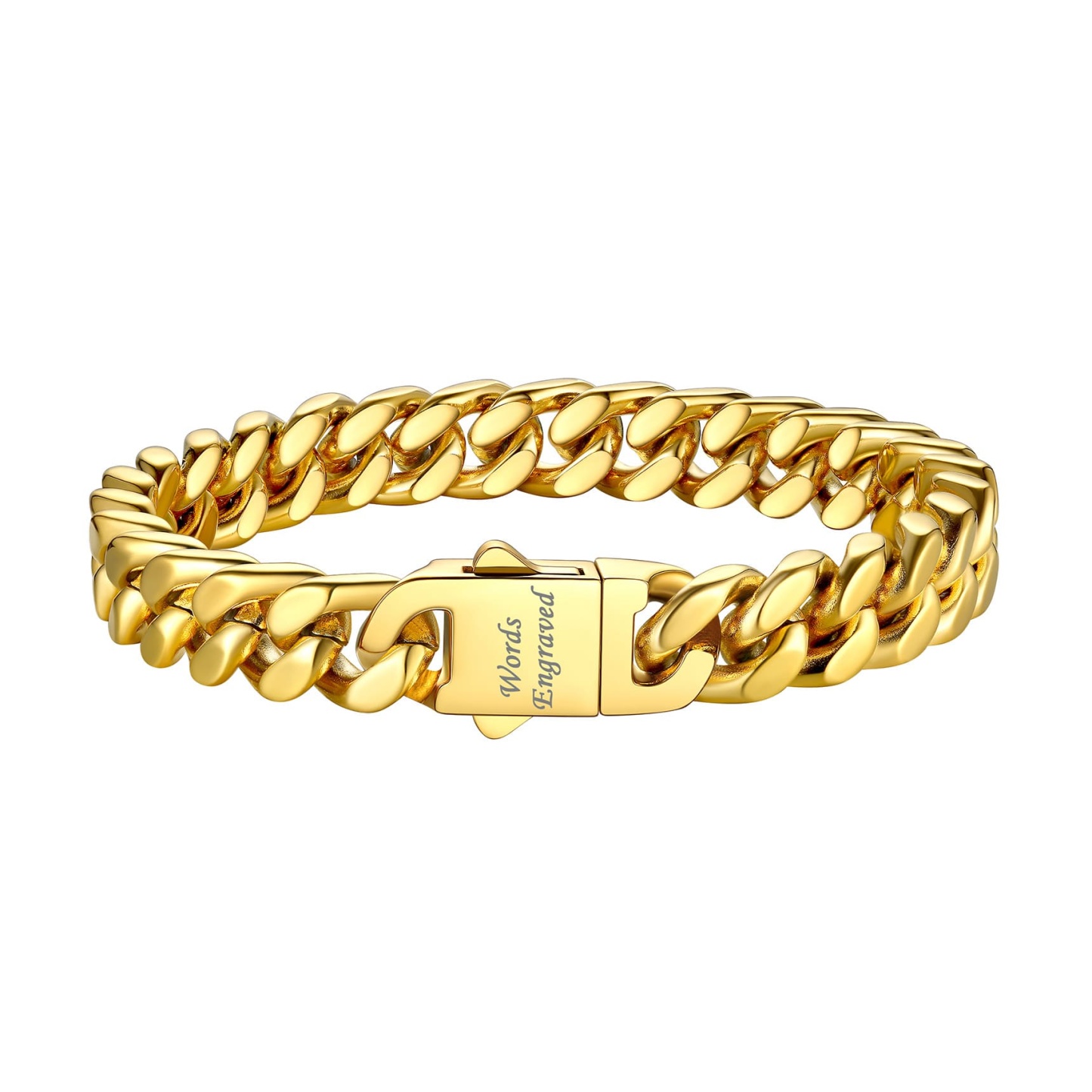 Miami Cuban Link Chain Bracelet for Men gold 9 mm