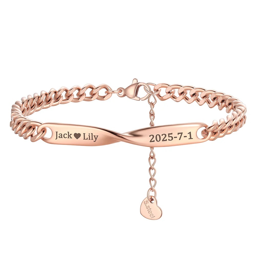 Mobius Matching Bracelets Rose Gold Plated