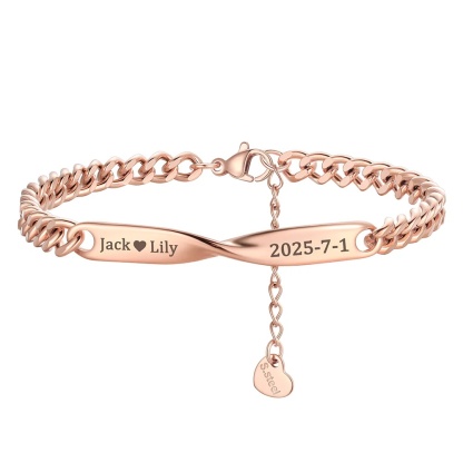 Mobius Matching Bracelets Rose Gold Plated