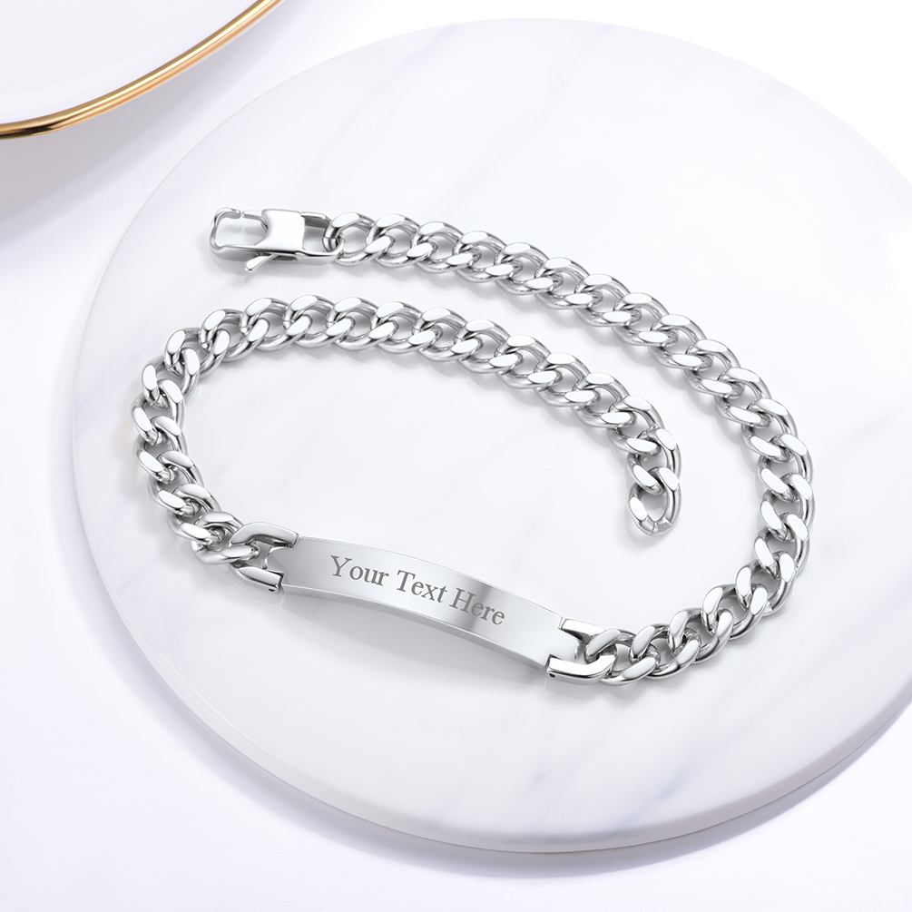 Custom Name Hip Hop Necklace with Cuban Chain for Women occasion silver