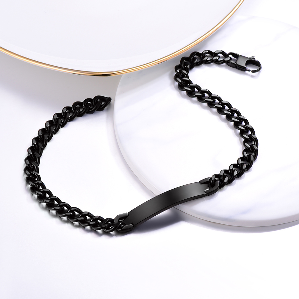 Custom Name Hip Hop Necklace with Cuban Chain for Women occasion black