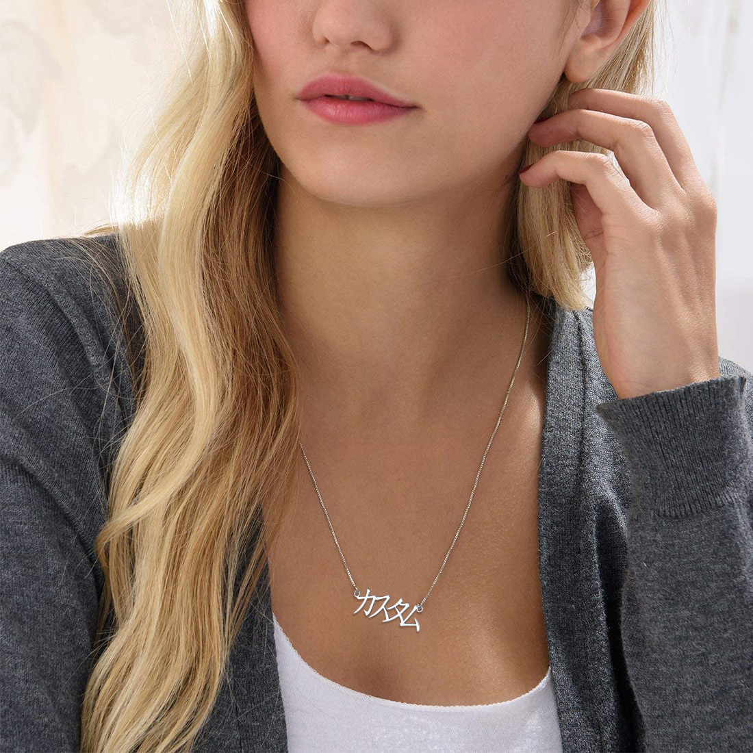Personalized Name Pendant Necklaces Japanese model