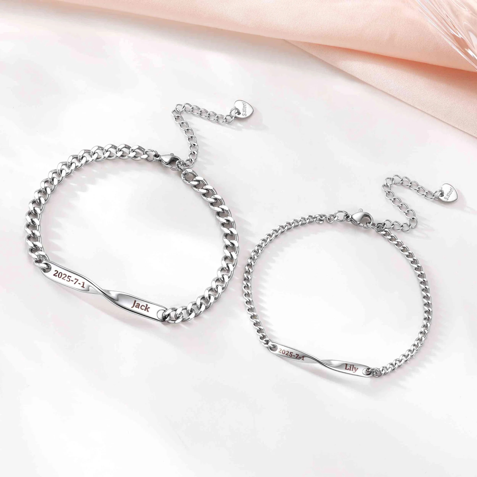 Name Mobius Matching Bracelets Stainless Steel