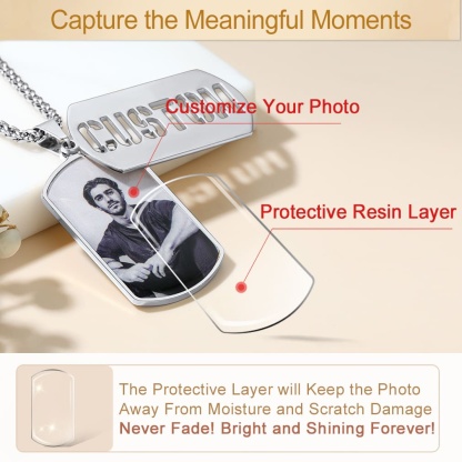 Military Necklace with Picture Name