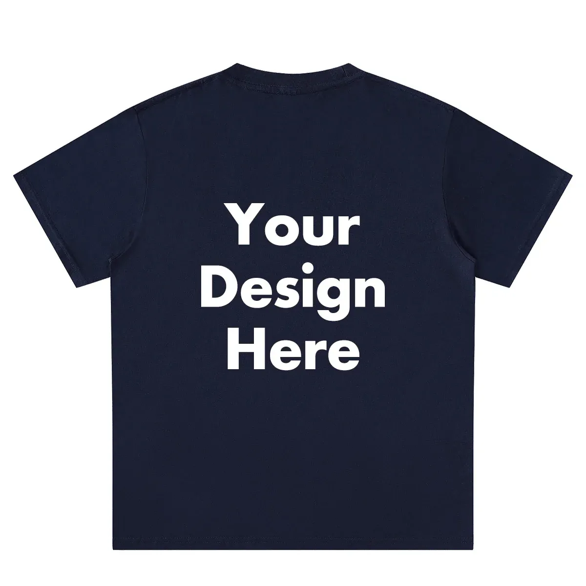 Custom Text navy blue back T-Shirt