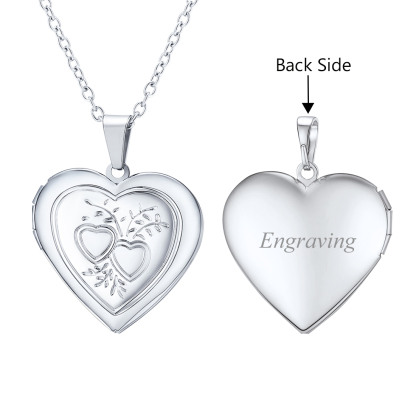 Personalized Locket Necklaces Picture Heart Pendant for Women