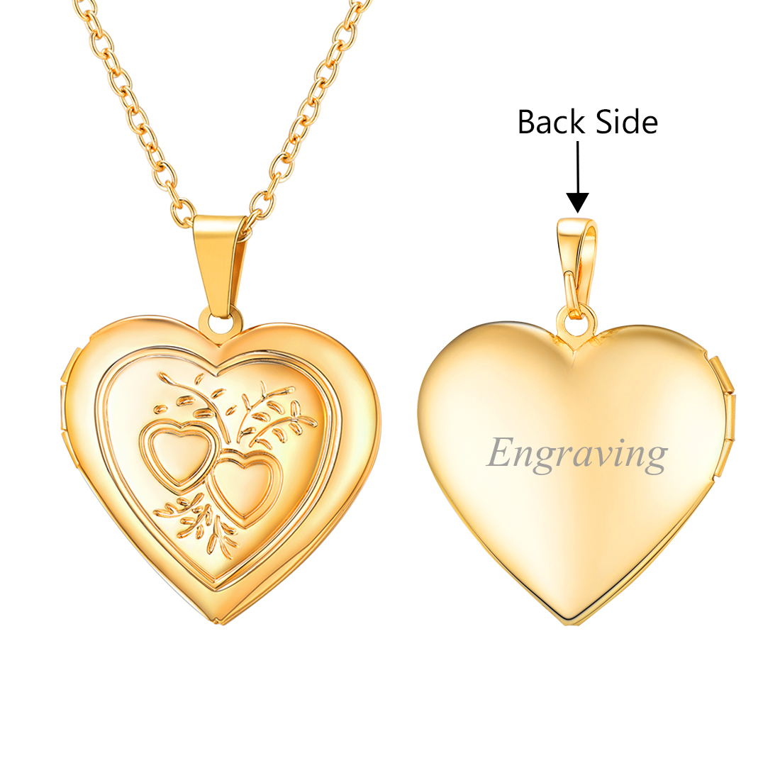 Personalized Locket Necklaces Picture Heart Pendant for Women