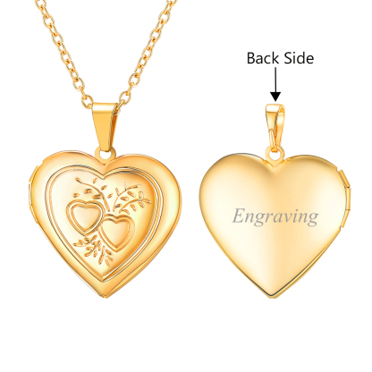 Personalized Locket Necklaces Picture Heart Pendant for Women