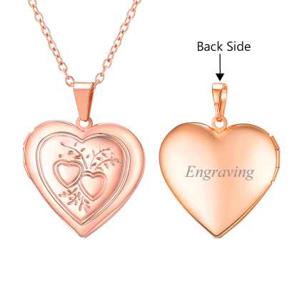 Personalized Locket Necklaces Picture Heart Pendant for Women