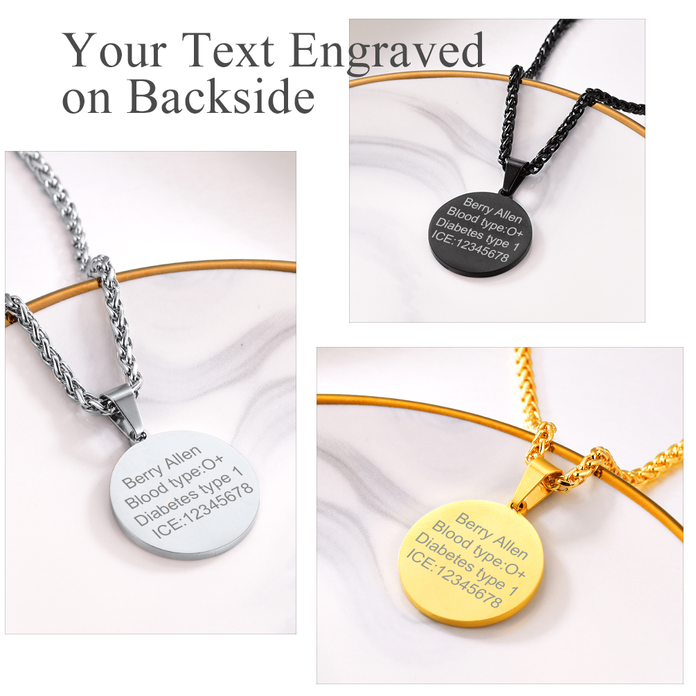  Engraved Medical Alert Necklace 
