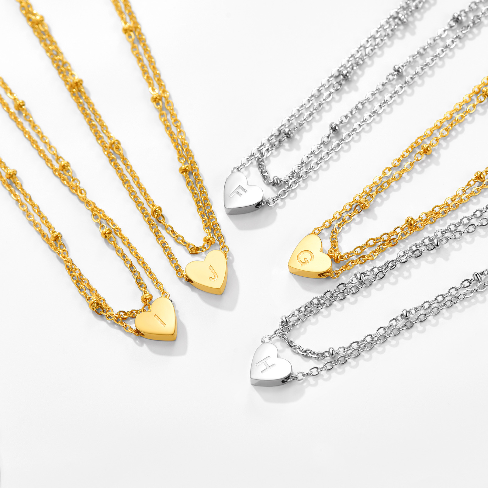 Stainless Steel Women's Adjustable Heart Anklet with Initial collection