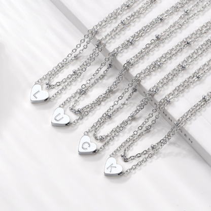 Initial Stainless Steel Layered Anklet For Women silver