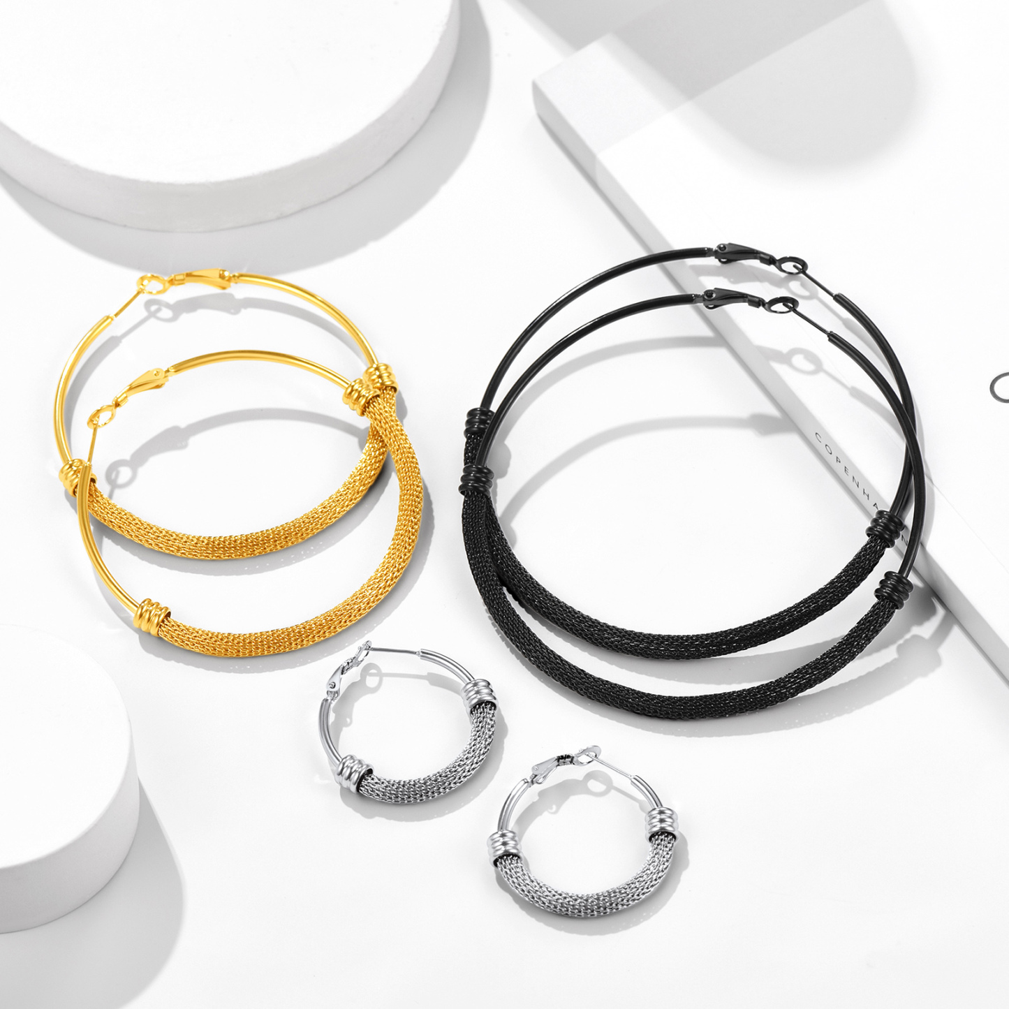 Stainless Steel Trendy Dop Hoop Earrings collection
