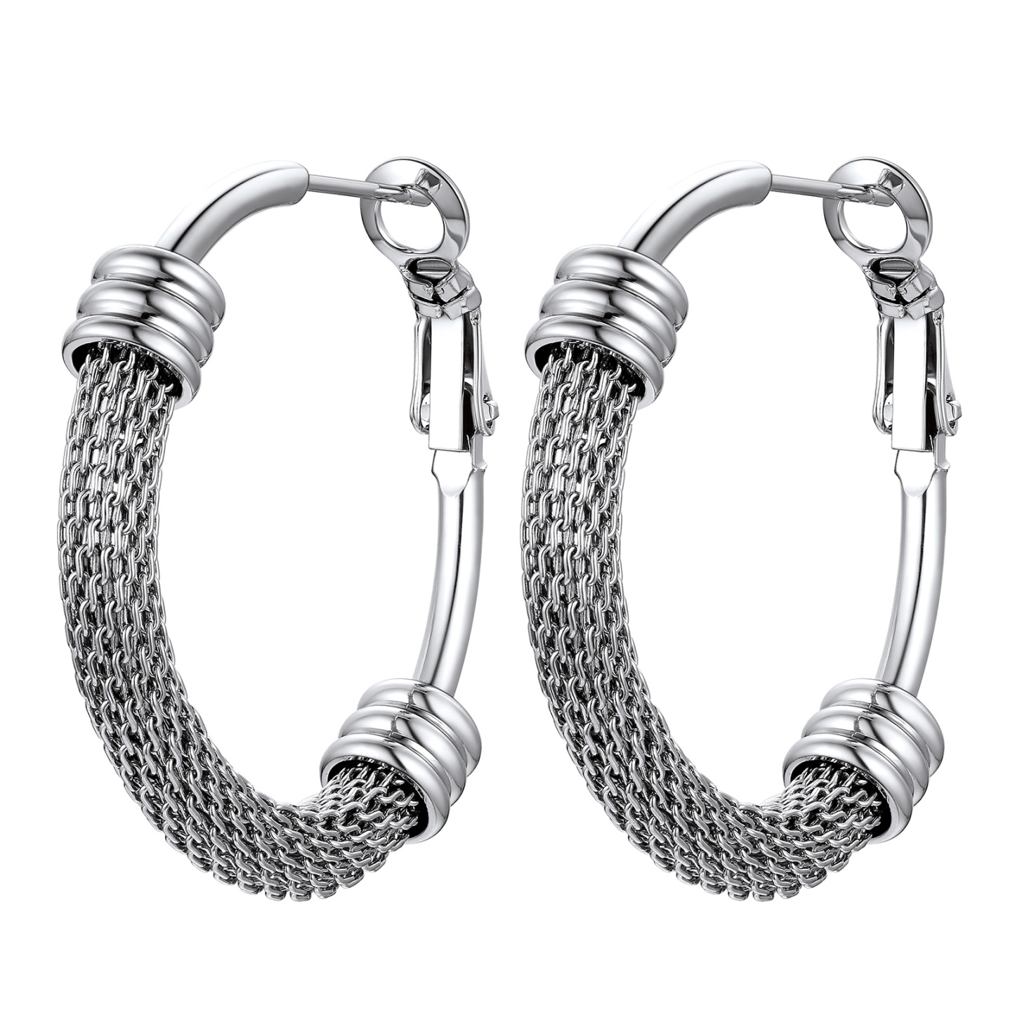 Stainless Steel Trendy Dop Hoop Earrings For Women silver small