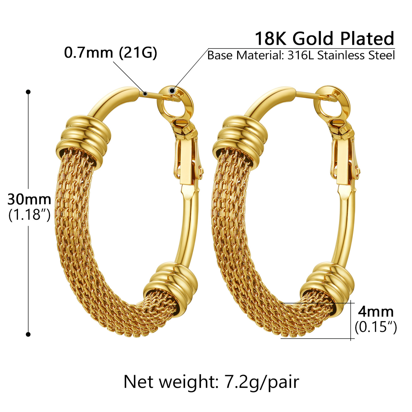 Stainless Steel Trendy Dop Hoop Earrings For Women detail