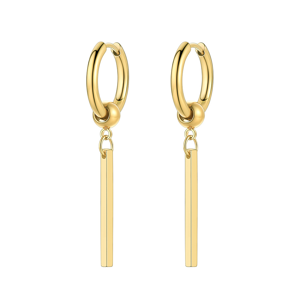 Stainless Steel Bar Drop Earrings 18K Gold Plated Earrings For Women GOLD