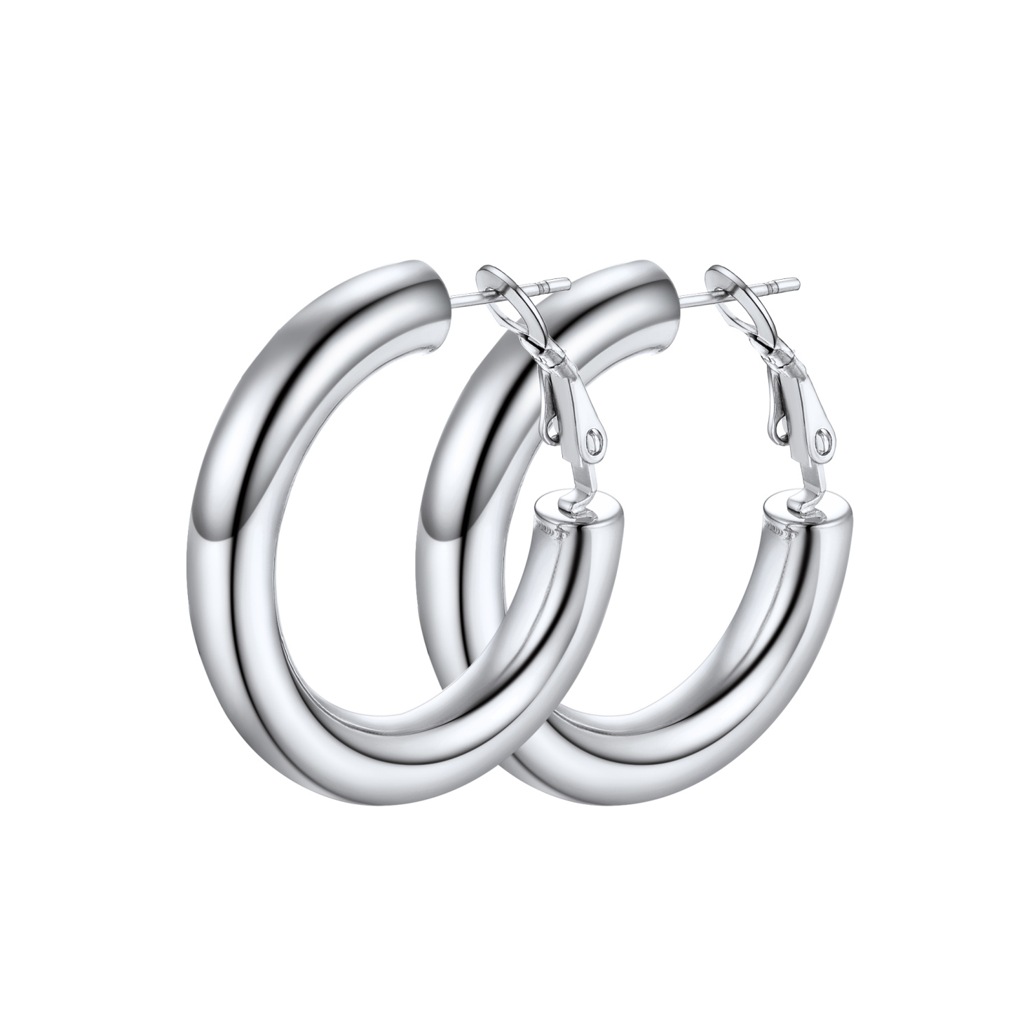 Stainless Steel Round Hoop Earrings For Women