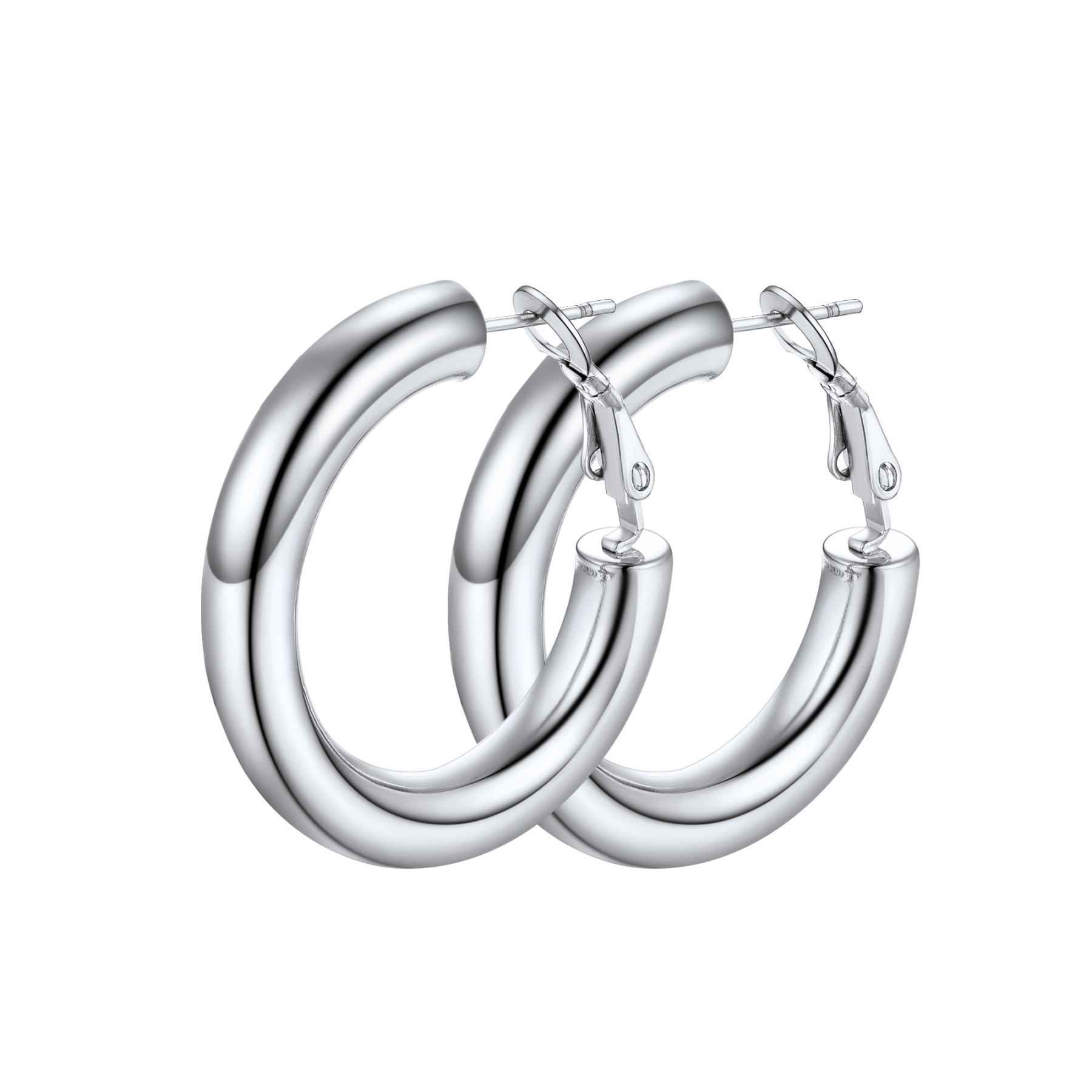 Stainless Steel Round Hoop Earrings For Women