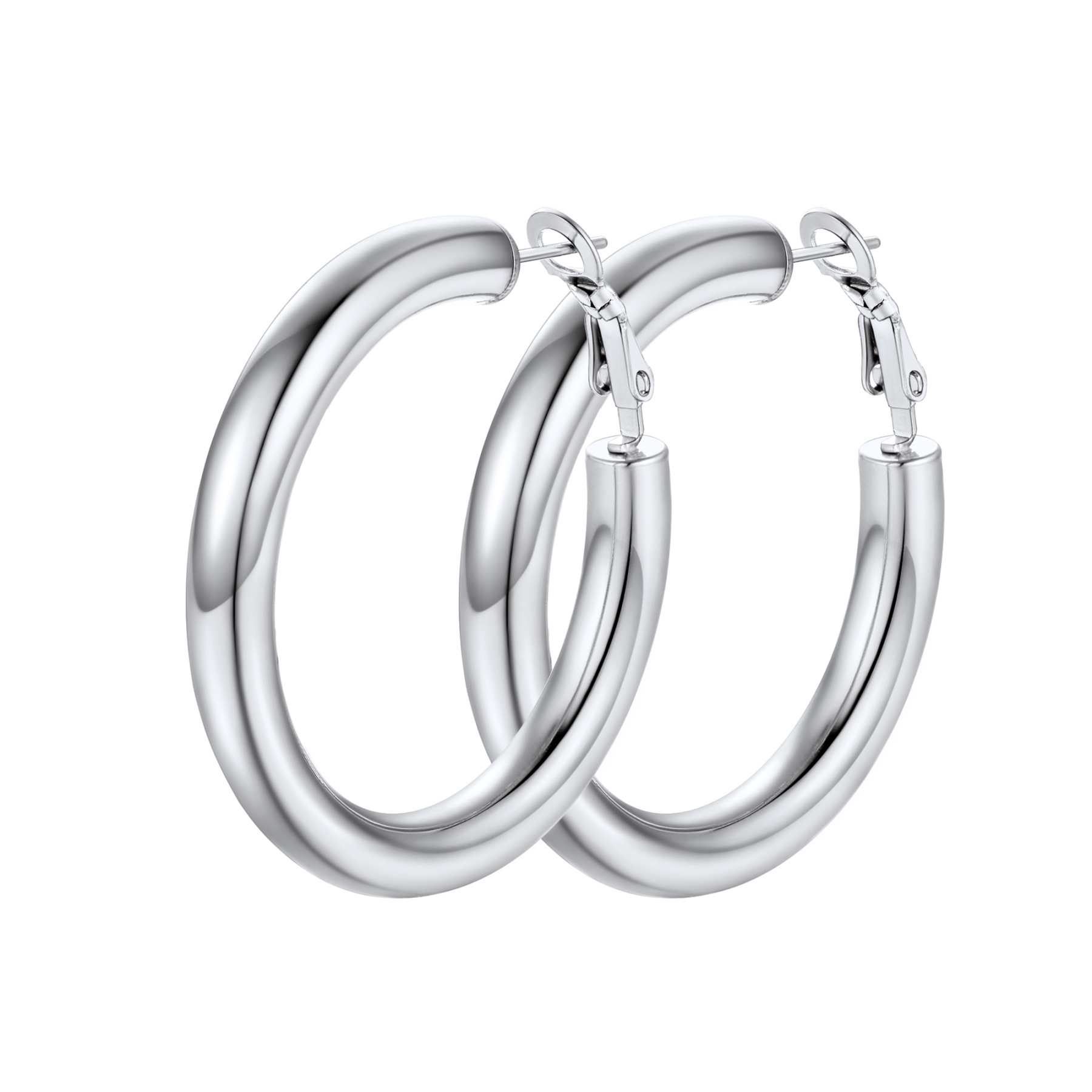 Stainless Steel Round Hoop Earrings For Women