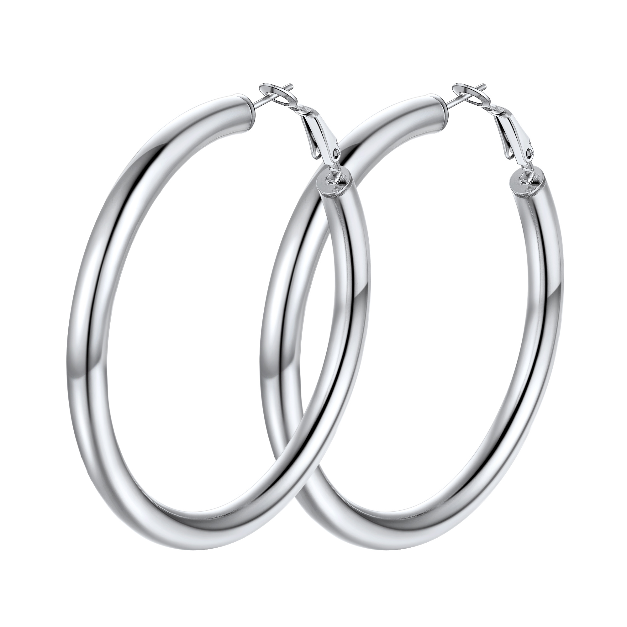 Stainless Steel Round Hoop Earrings For Women
