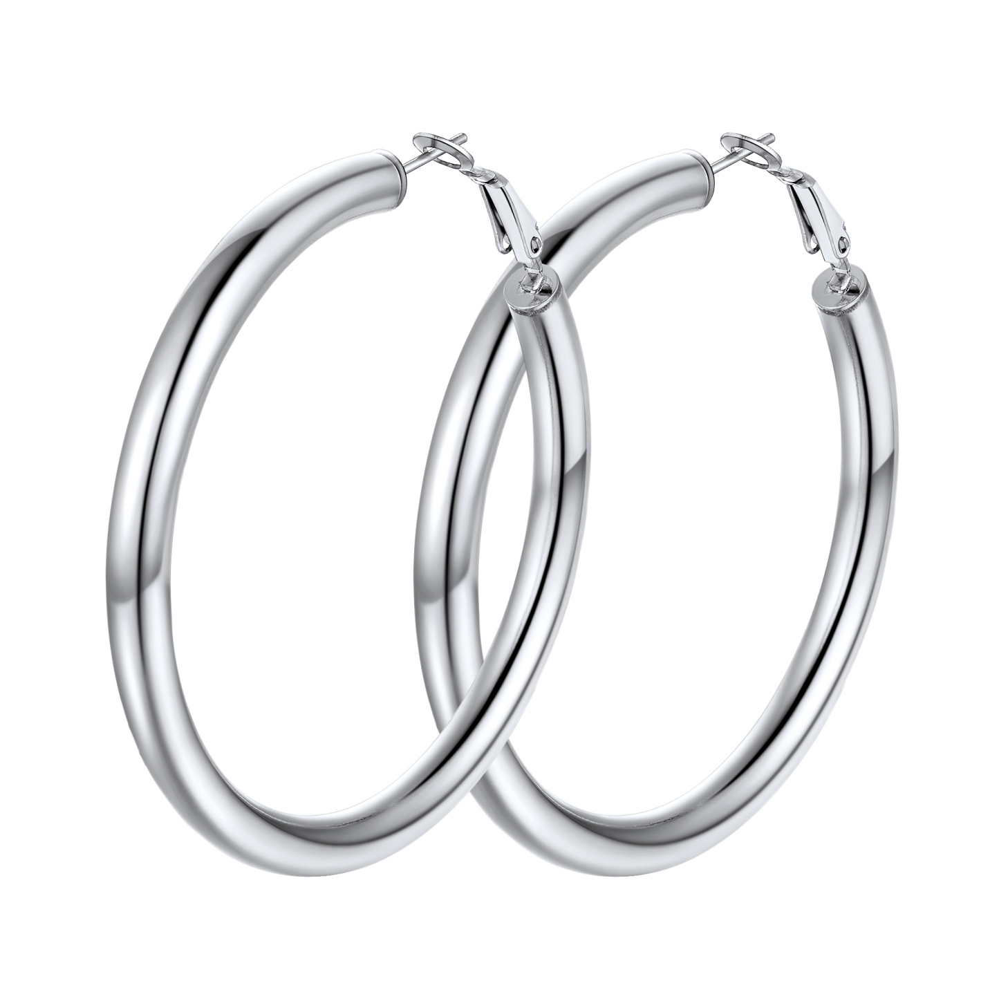 Stainless Steel Round Hoop Earrings For Women