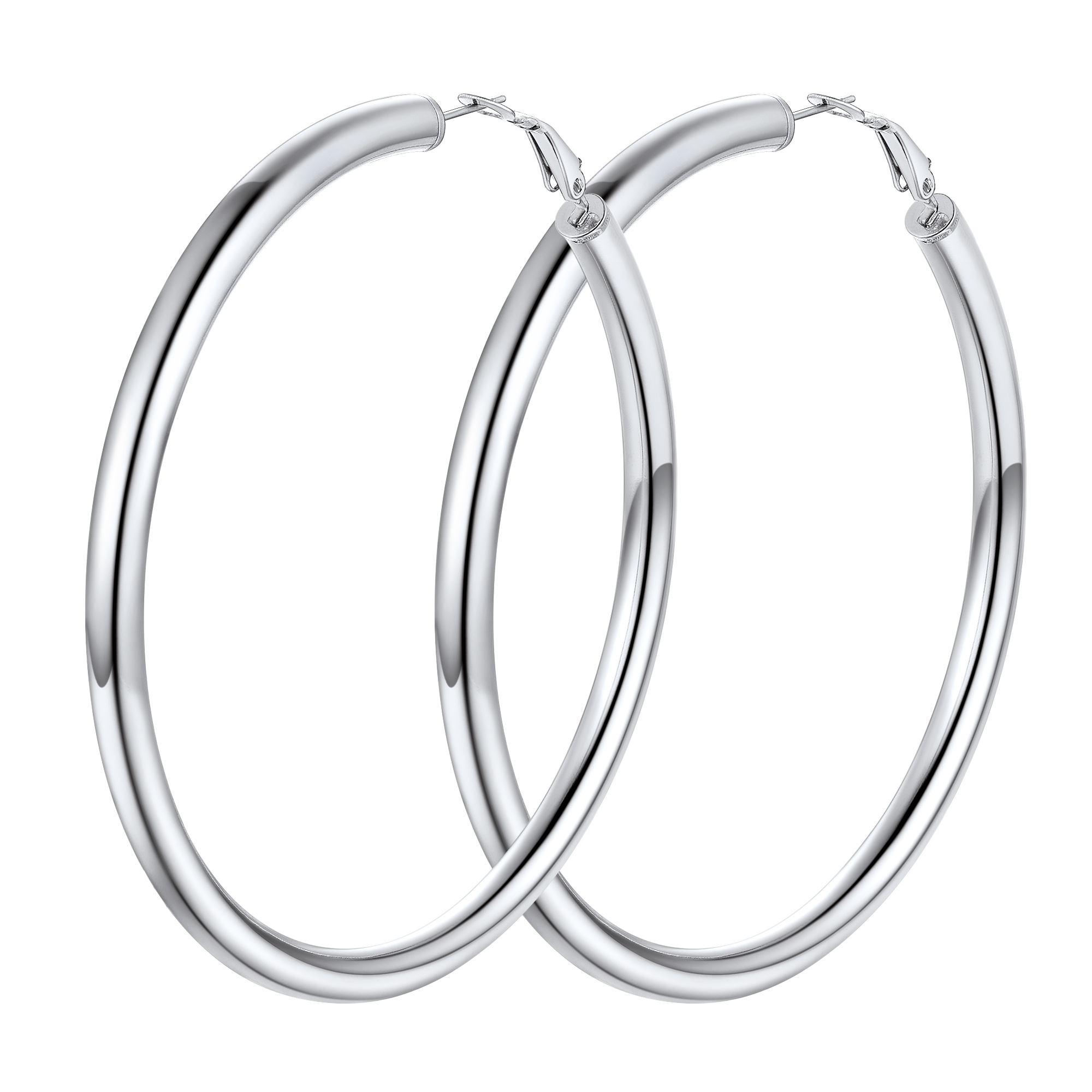 Stainless Steel Round Hoop Earrings For Women