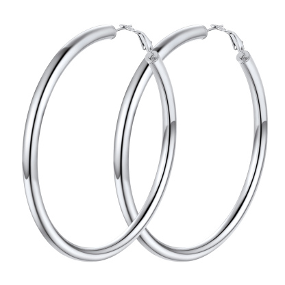 Stainless Steel Round Hoop Earrings For Women