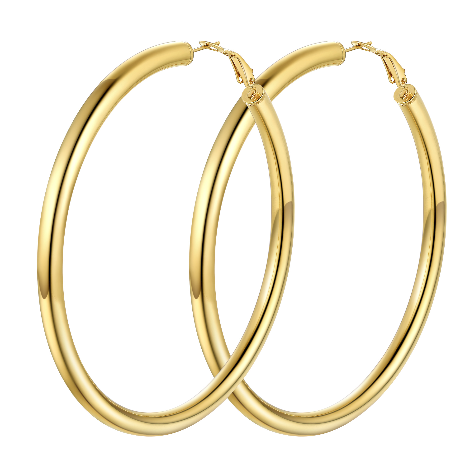 Stainless Steel Round Hoop Earrings For Women